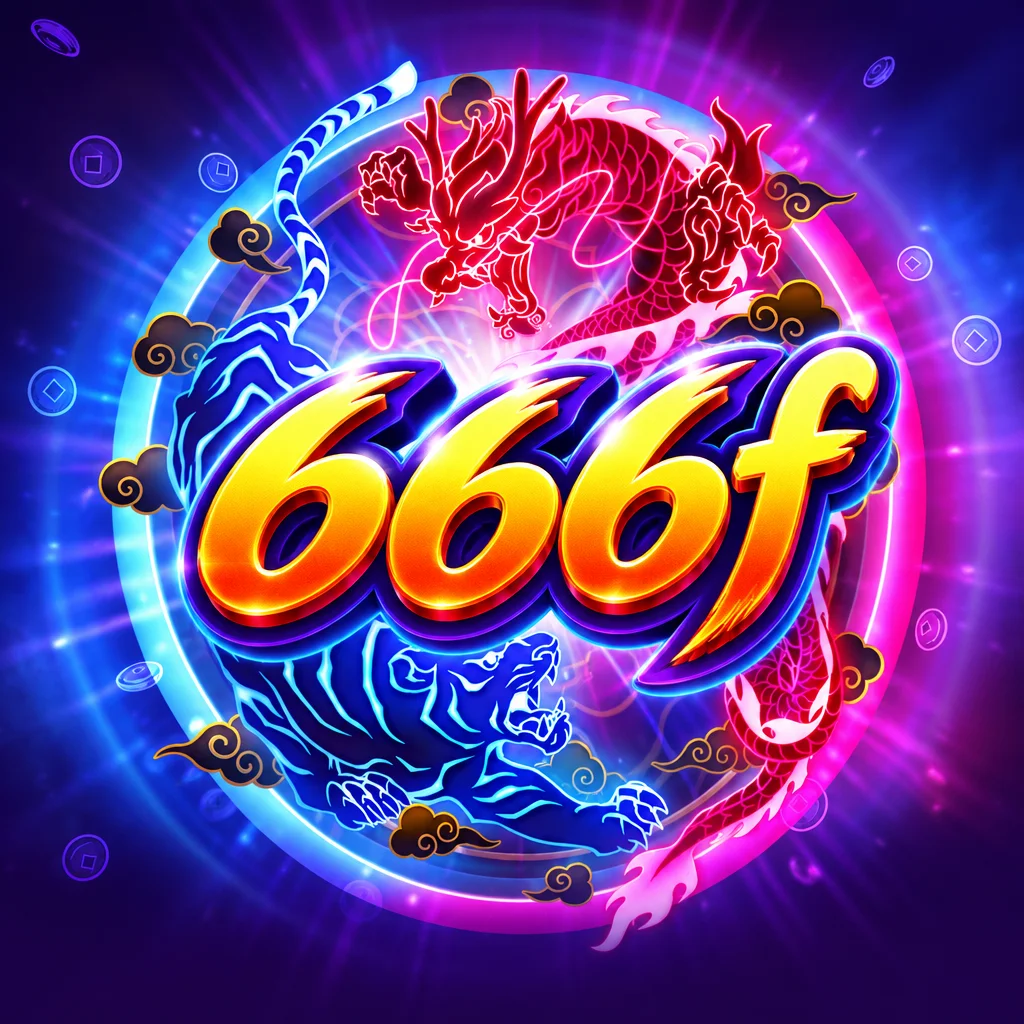 666f Dragon Tiger Luck dengan ilustrasi naga merah dan harimau biru menyala